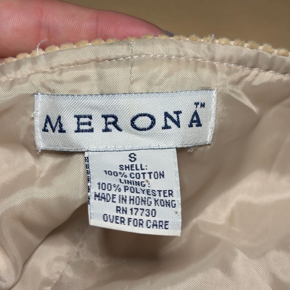 Vintage 90s Y2K Merona Cream Corduroy Vest with Brown Buttons - Picture 3 of 6